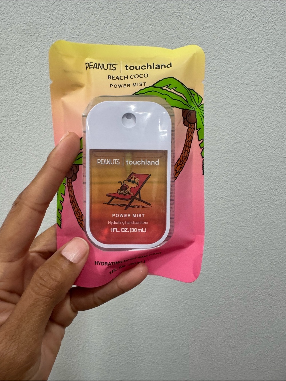 PEANUTS | touchland hand sanitizer Beach Coco Pocket Mist